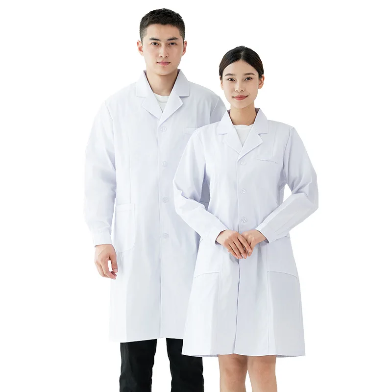 White coat male and female doctor nurse uniform hospital  university laboratory uniform summer short sleeve winter long sleeve