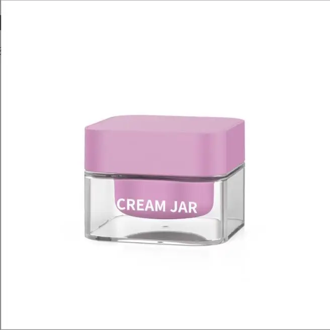 High-End 50g Double-Walled Acrylic Square Plastic Jar for Face Skin Care and Cosmetics