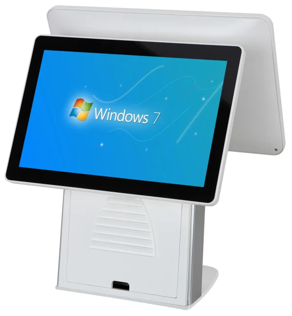 Windows 15.6inch Cash Register All In On Touch Screen Restaurant Terminal Payment Machine Dual Screen Pos Systems