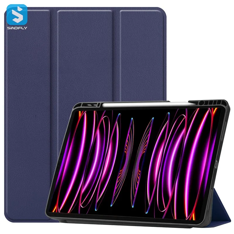 Tri-Fold leather Tablet Case For ipad Pro 11 12.9 2021 2022 10.2 10.9 11 inch Case 8th 9th 10th Generation Case Mini 4 6 Air 4 5