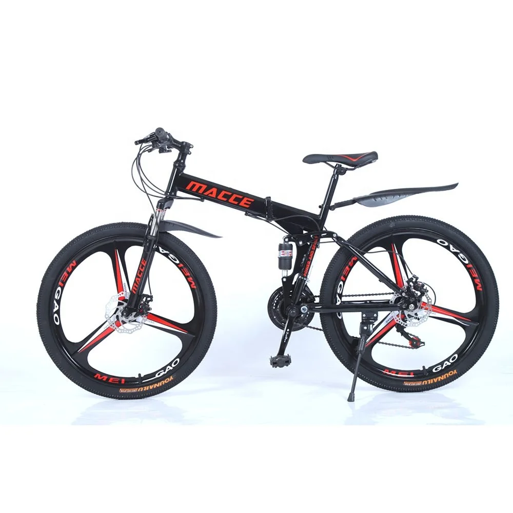 China CE Trekking MTB Mountain Folding Bicycle 21/24/27/30-Speed Bike Front Rear Disc Brake Foldable Cycle Leisure Mountainbike