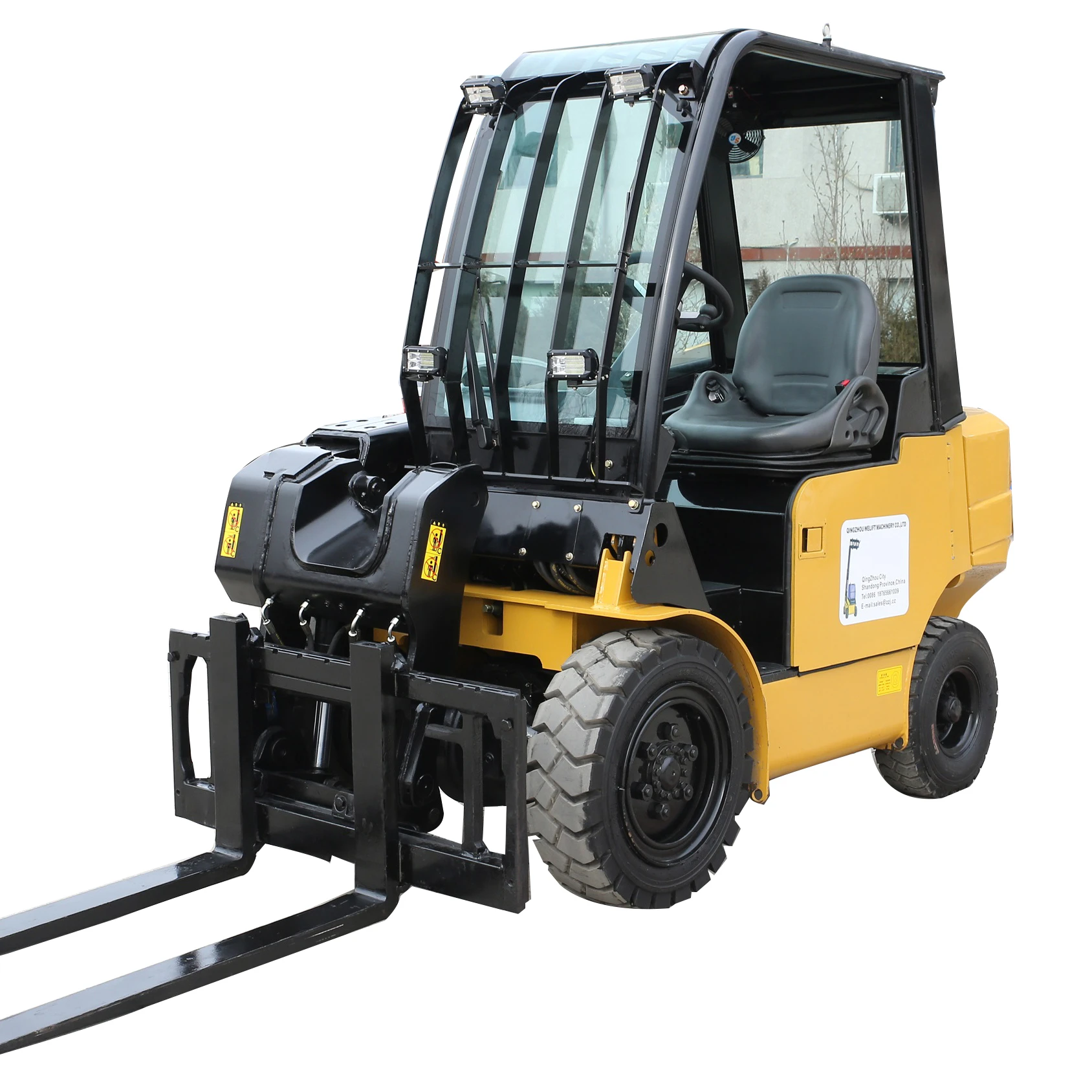Telescopic Forklift Truck Handler 3ton Load Capacity 2380mm Reach Boom 4m Lifting High