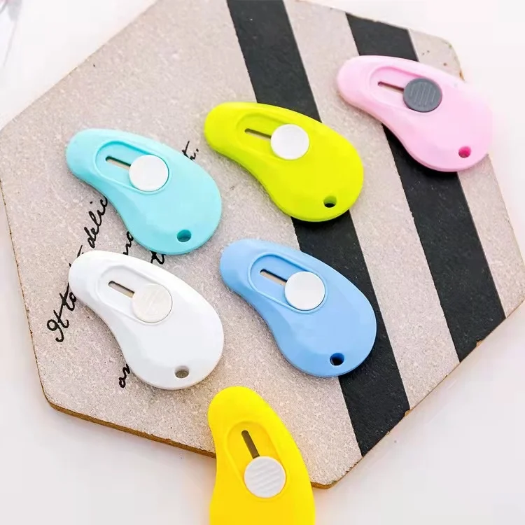 Cheap Creative Cute Candy Color Mini Office School Box Cutter Utility Knife