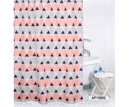 Bathroom Bath Textile Fabric Polyester PEVA PVC Plastic Vinyl Shower Curtain