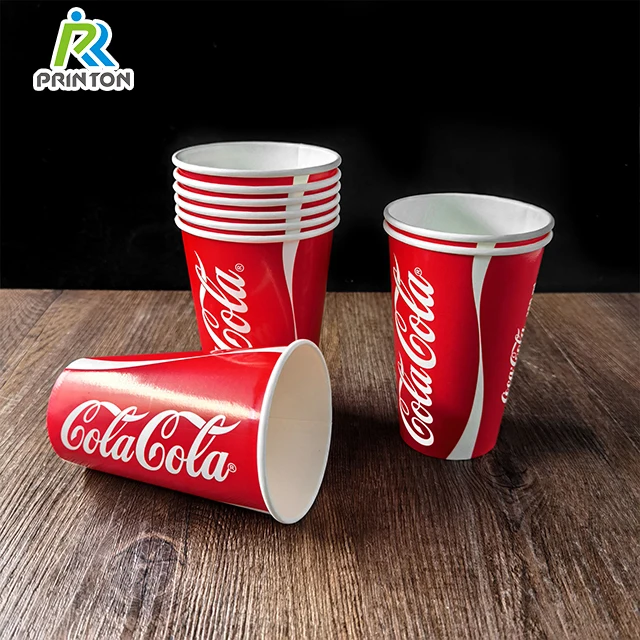 16oz 24oz Wholesale reusable cups with straw disposable paper for drink cola cold cup