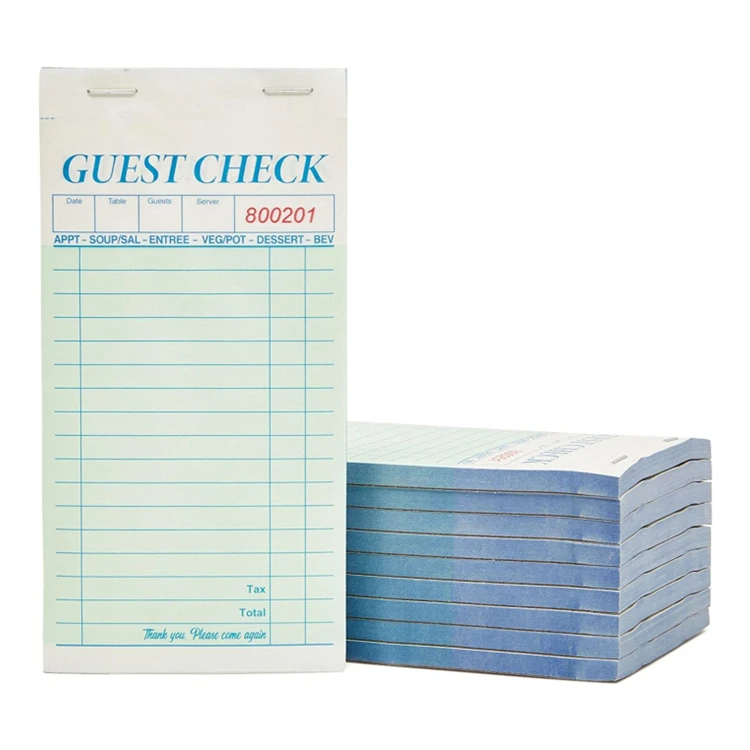 Factory Wholesale Bill Book Server Note Pads Waiter Menu Order Book 2 Parts Order Pads Restaurants