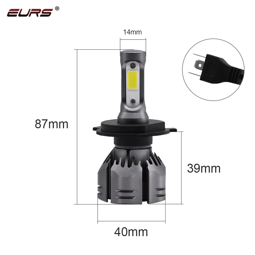 EURS H7 led H13 H11 3000K led headlight bulbs 6000K 8000K 50W 9000LM COB G8 4300k led light bulb