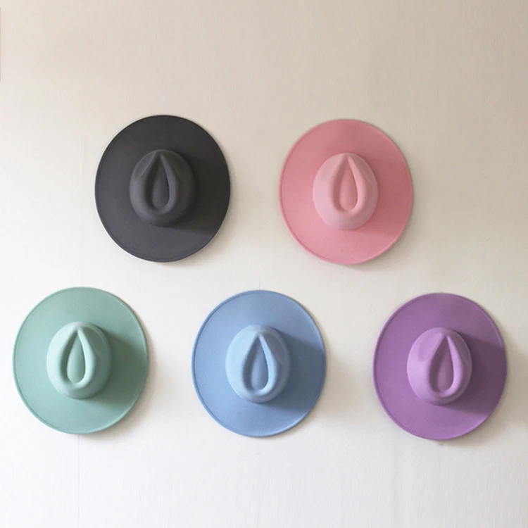 9.5cm Wide Brim Big Fedora Hat Heart Top Cap Extra Large Mexico Orange Teal Purple Blank Flat Fedora Hat For Women Men