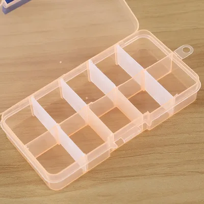 10 Grid Plastic Transparent Storage Box Jewelry Manicure Container Detachable Storage Box Nail Tool Storage Box