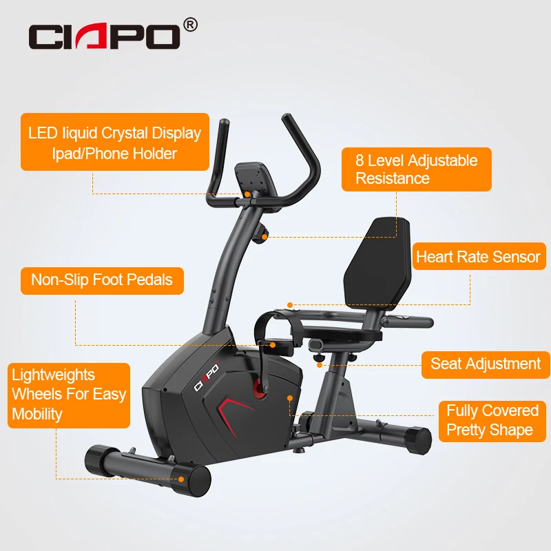 2022 ciapo CP-6403 новый дизайн магнитное сопротивление тренировки фитнес лежачий велосипед