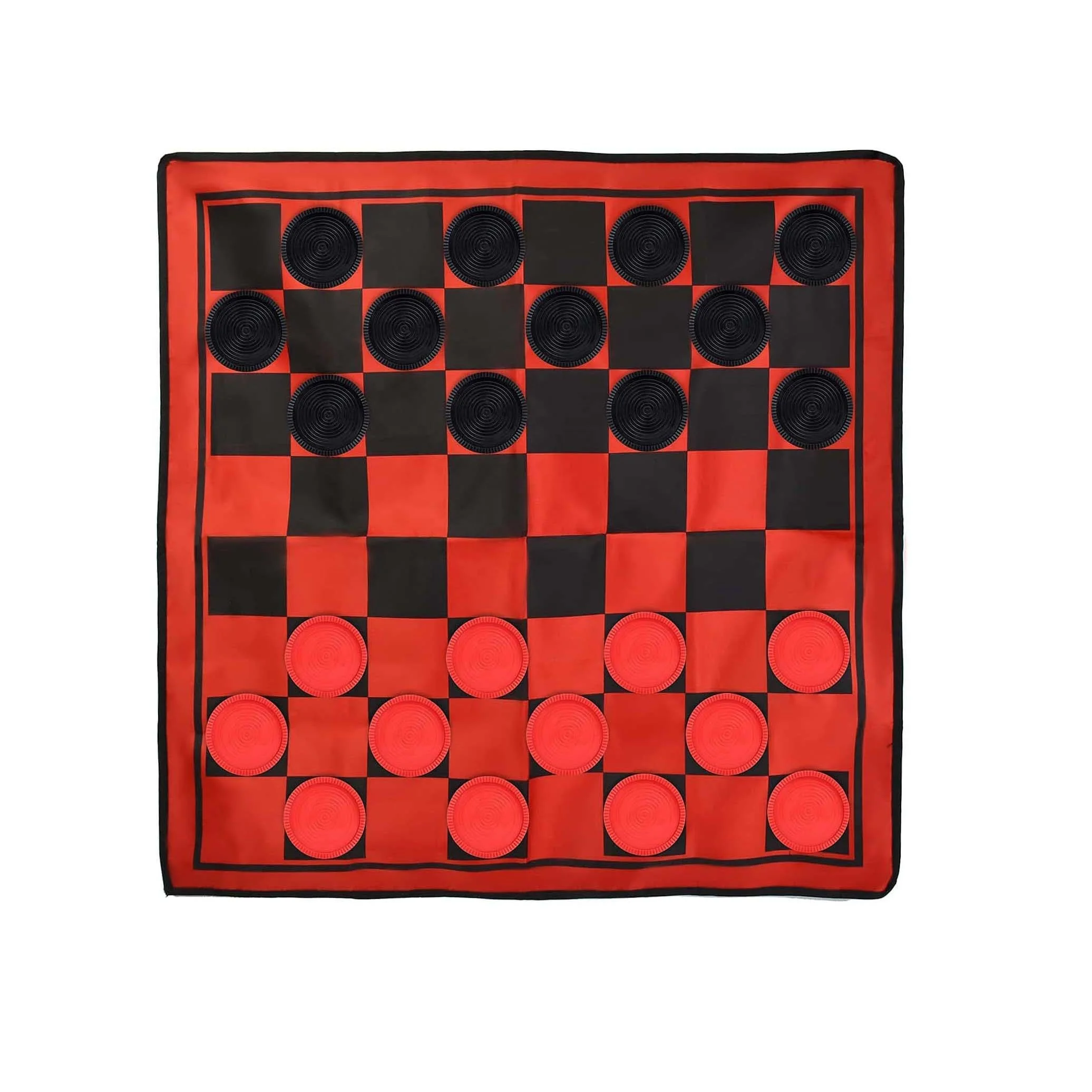 GIBBON  Backyard 3 In 1 Checkers Game Set  Outdoor Tic Tac Toe Checkers Board Game Set