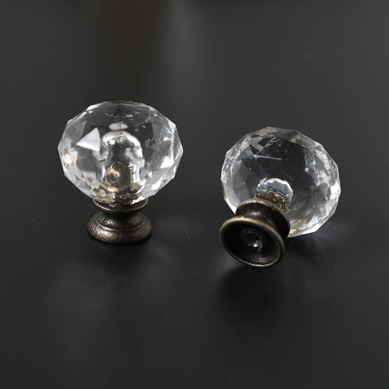 Acrylic clear dresser knobs diamond drawer knobs  d kitchen  pull handle wardrobe handle