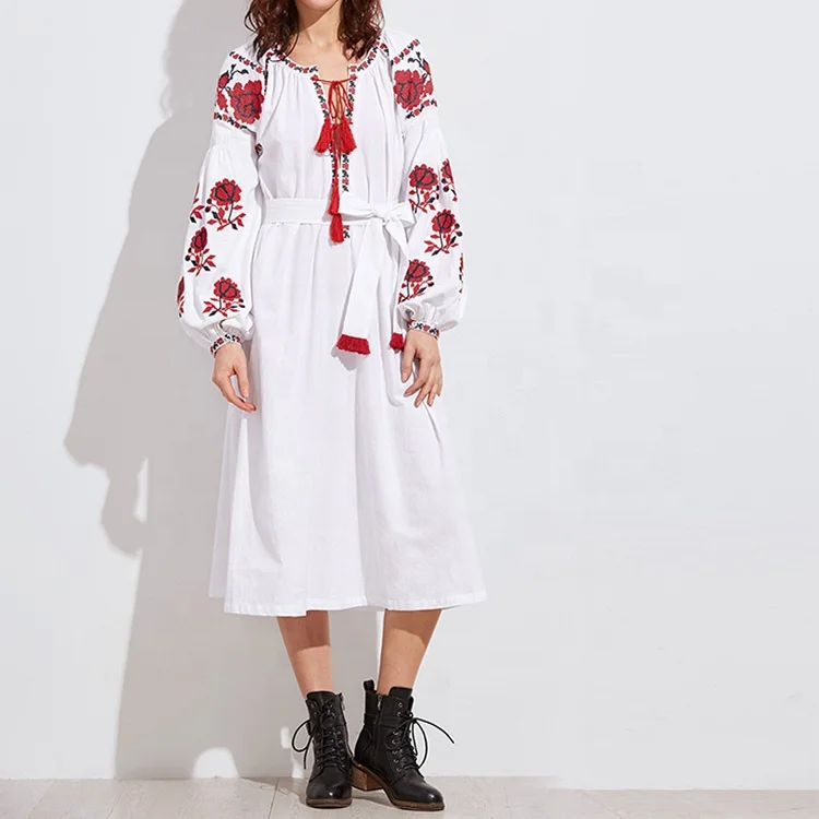 Женское платье с вышивкой; Весенний дизайн; Sta-290