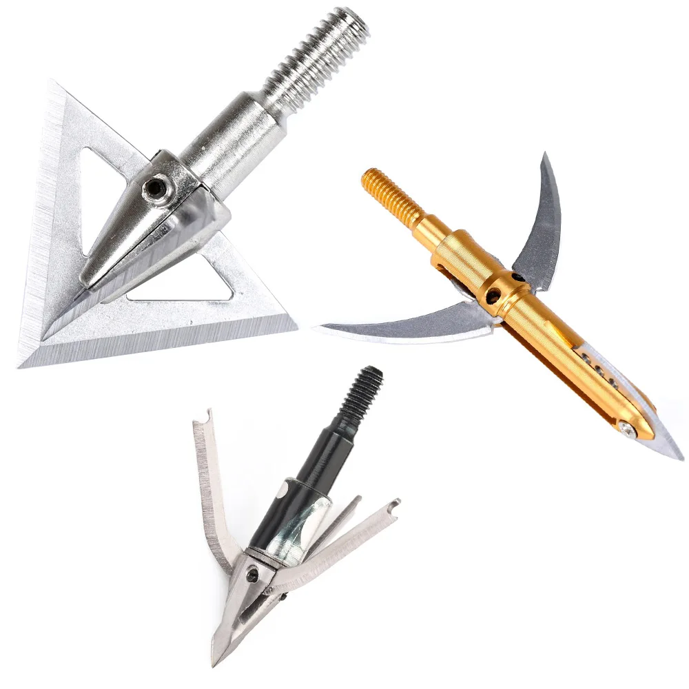 Archery Broadheads 100gn-230gn Arrows Tips Arrow Heads for Compound / Recurve Bow Crossbows Hunting Shooting Accessories