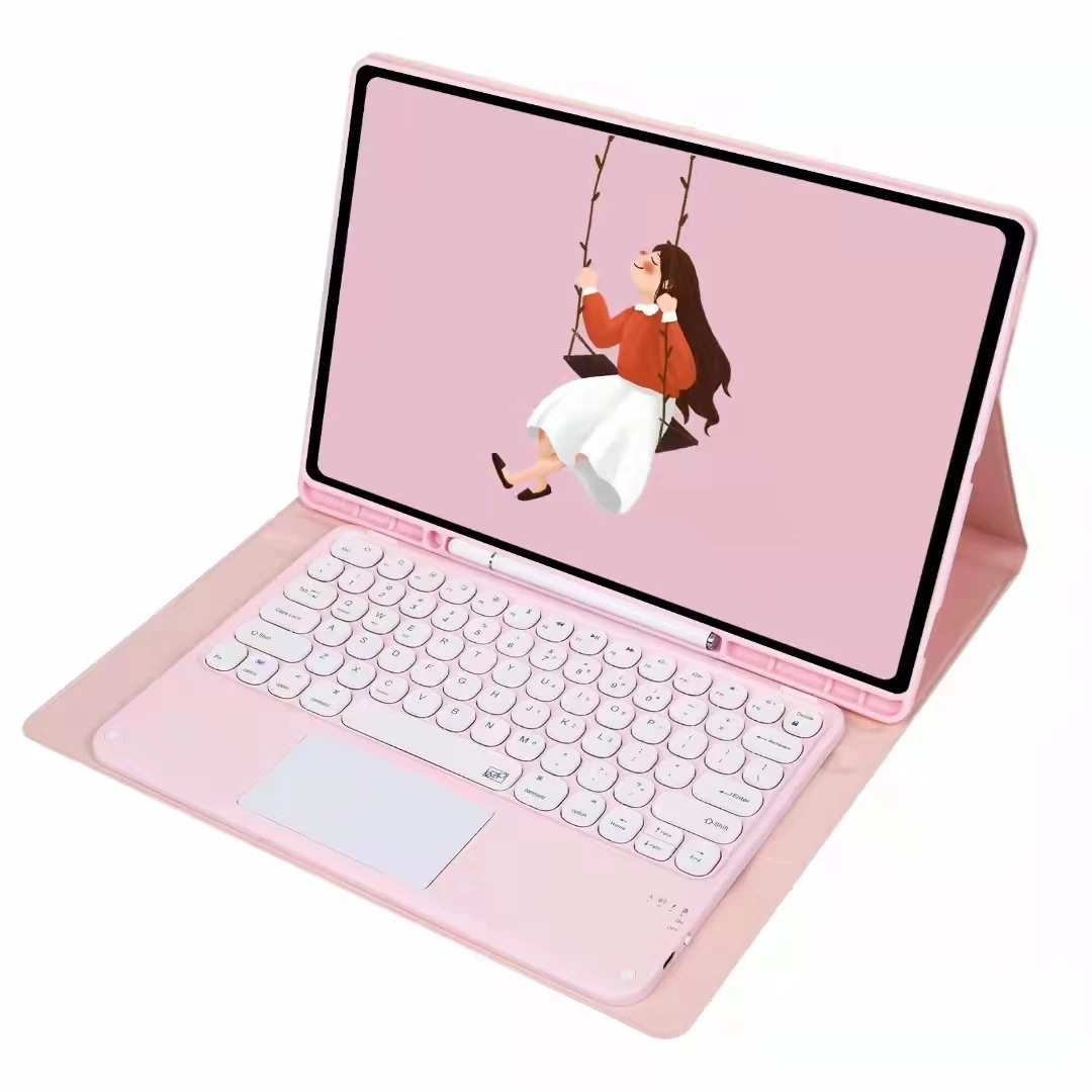 Wireless BT Touchpad Keyboard Tablet Case for Samsung Tab S8 ultra 14.6 inch with Pen Holder