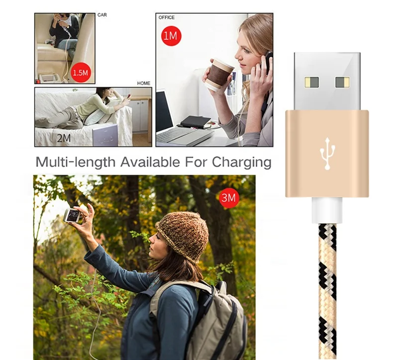  Оптовые линии передачи данных Tiger-pattern Плетеный usb кабель для быстрой зарядки