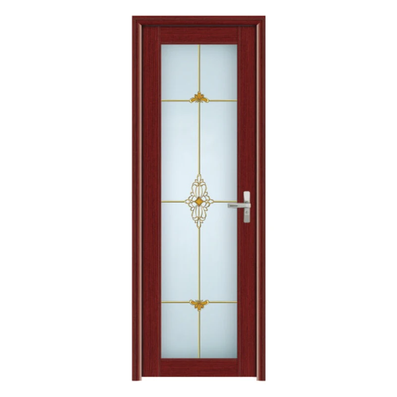 modern design tempered glass PVC bathroom door with low price