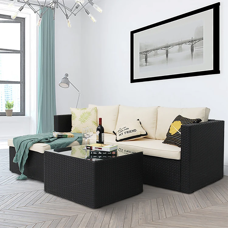 Modern Outdoor indoor Patio chairs and table set Wicker Garden set outdoor Furniture rattan sofa set