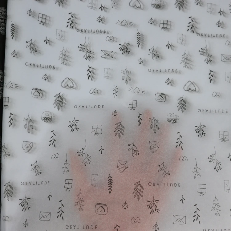 
Custom design logo printing cheap translucent gift tissue wrapping paper for fruit food and clothing manufacturer 