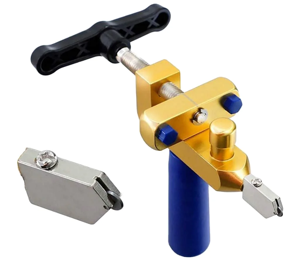 Glass Cutter Tool Kit, DIY Home Kit 2 Blades & 4 Pads Tile Cutter Hand Tool, glass cutter Tile Cutter