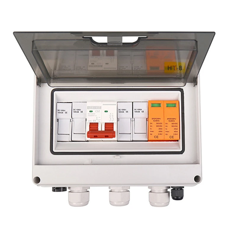 Customized 500V 1000V DC Solar Pv Combiner Box Circuit Breaker Box Solar Combiner Box 2 String 3 String 4 String