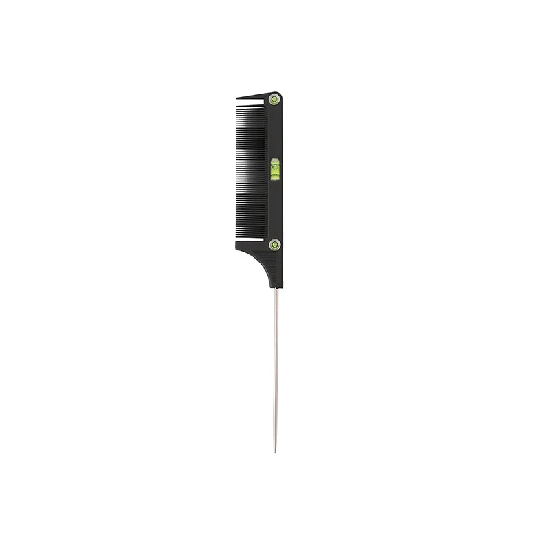 High Heat Resistance Carbon Fiber Flat Top Comb With Level Bang Liquid Oil Hair Cutting Angle Adjustment Steel Rat Tail Comb