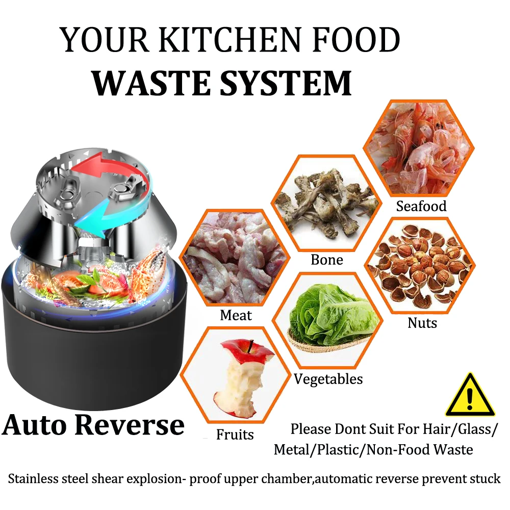 Smart Home used garbage disposal 1hp 220v 750w food
