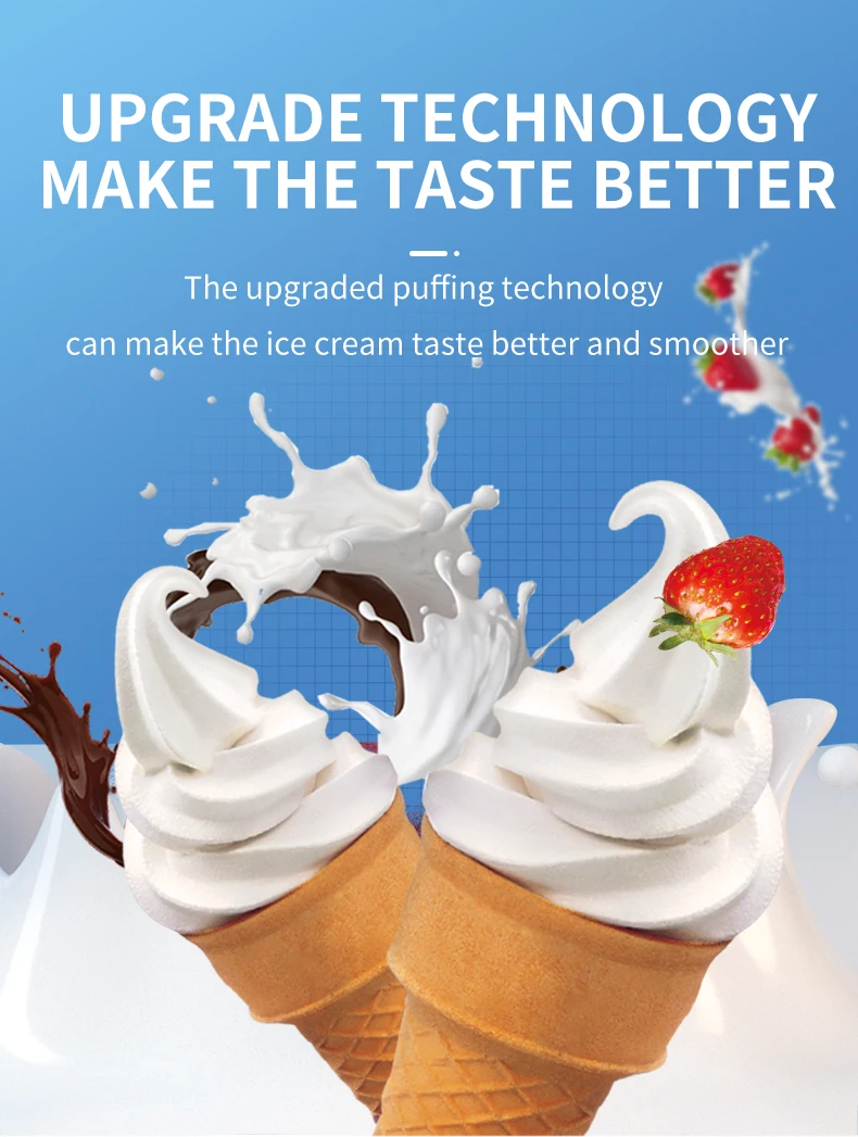 High Productivity 25L/h 3 Flavor 2+1 Mixed Softy Ice Cream maker Machine for Snake Bar Restaurant