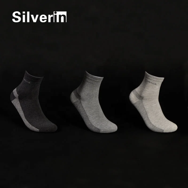 Custom Made Silver Anti Fungus Odor-control Man Socks