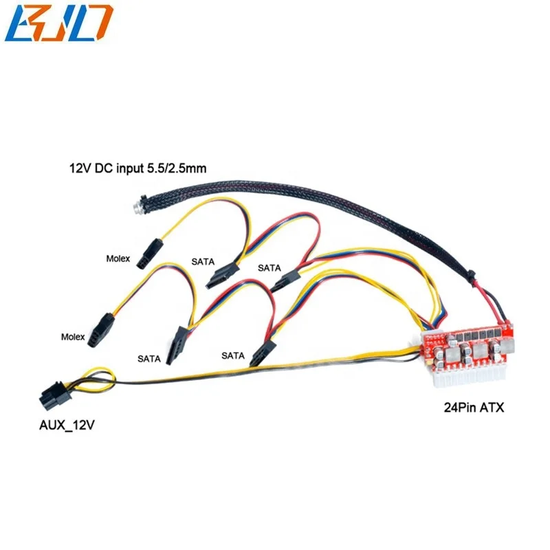 Блок питания Pico, 200 Вт, 12 В постоянного тока, 24-контактный мини-блок питания ATX, прямая вилка для жесткого диска NAS 4/6 Bay