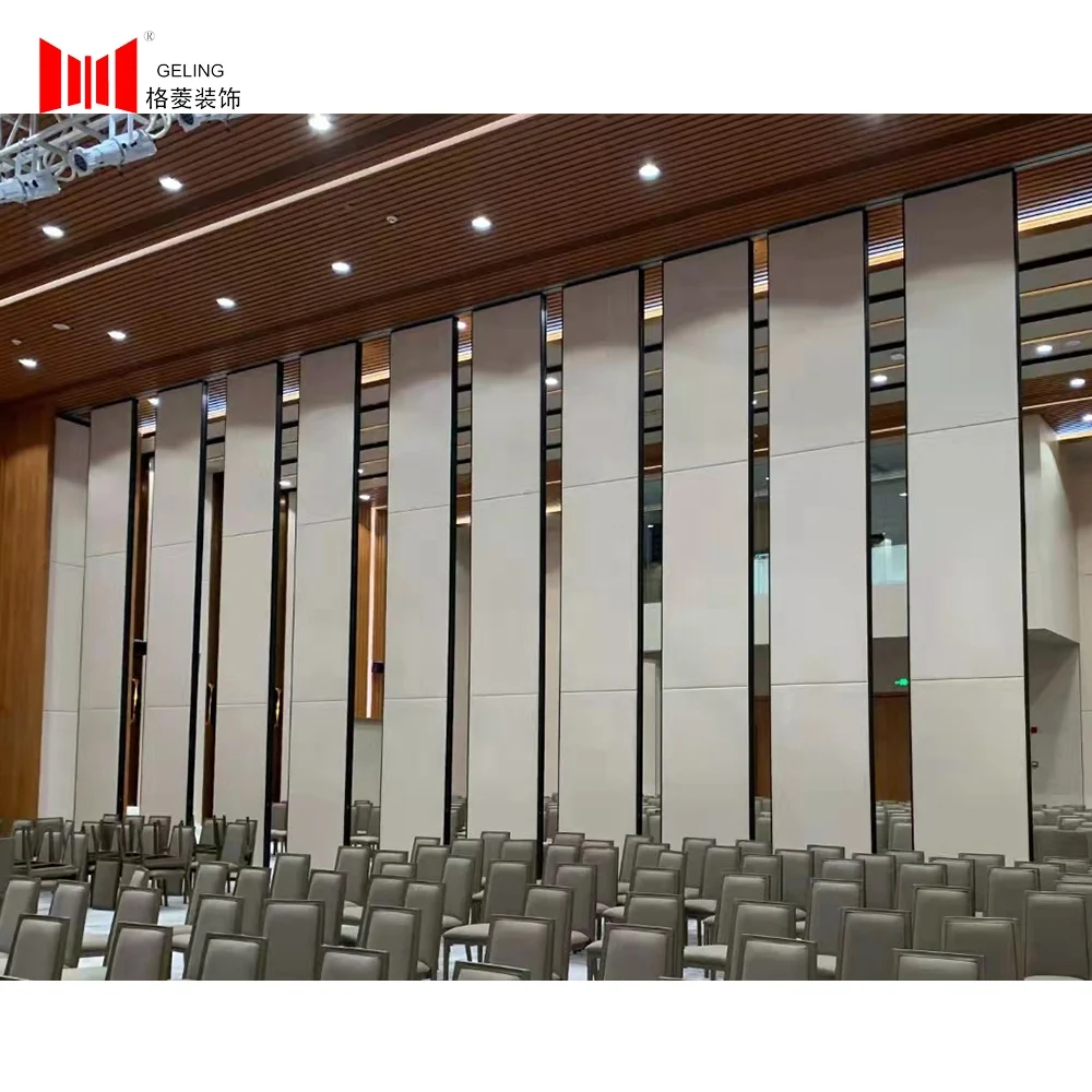 New conference hall event panel hotel banquet soundproof partition mobile sliding door foldable movable wall acoust partit wall
