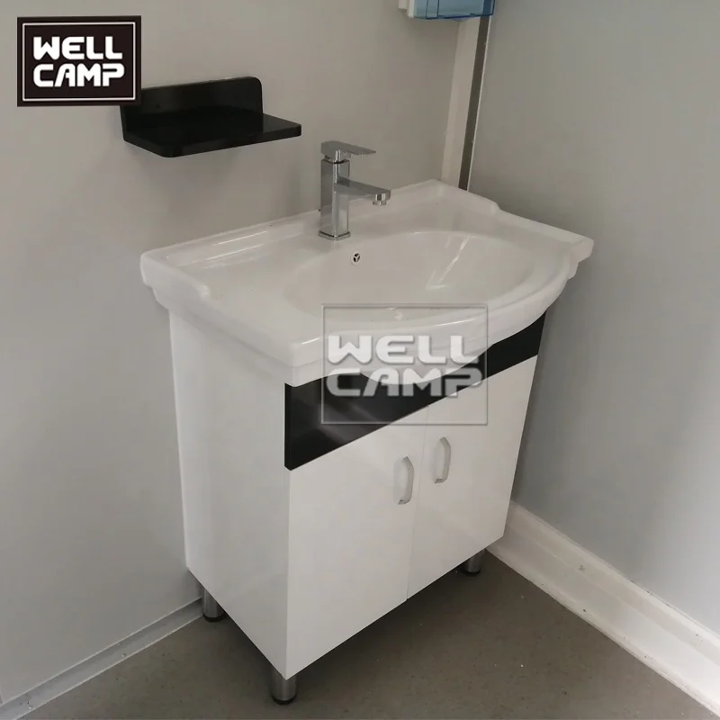 2020 container portable toilet comes with sitting toilet &wash basing & shower room the fast set up rest room in prefab houses