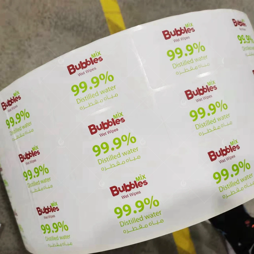 Factory Cheap Price label paper sticker Logo for Wipe Package Plastic Lid Label