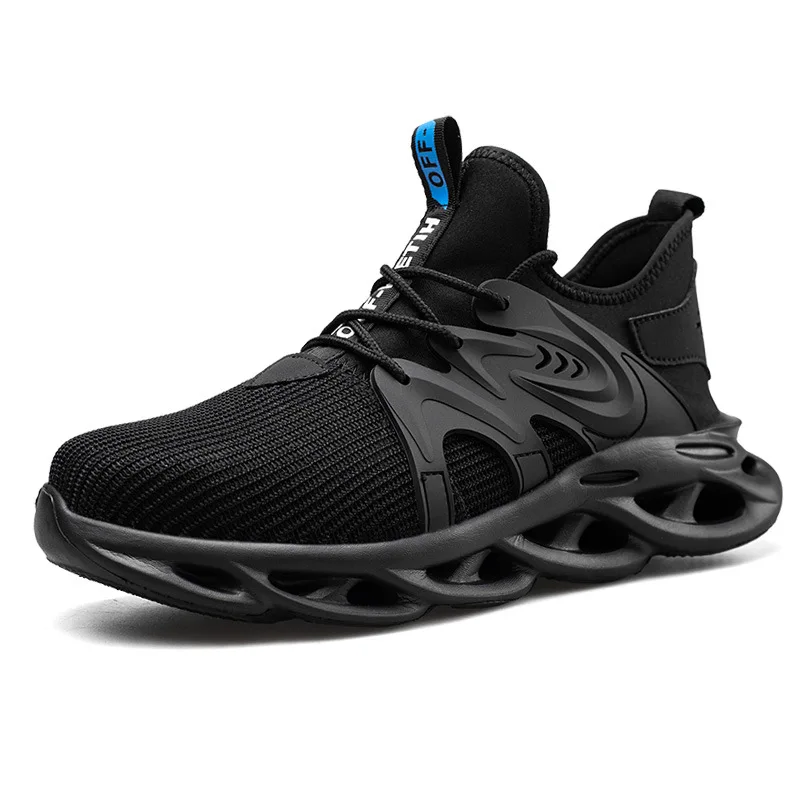 Flying woven labor protection shoes Lightweight anti-skid and wear-resistant safety protective shoes in summer Breathable, anti-