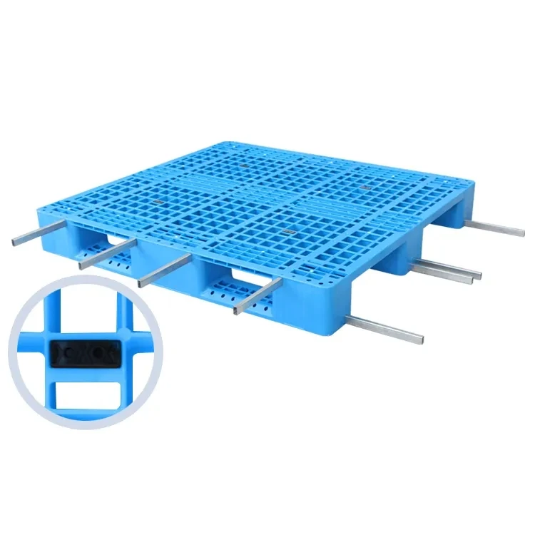 1200x1000x150mm heavy duty 8 steel bars reinforced hdpe large 4 way entry euro plastic pallet