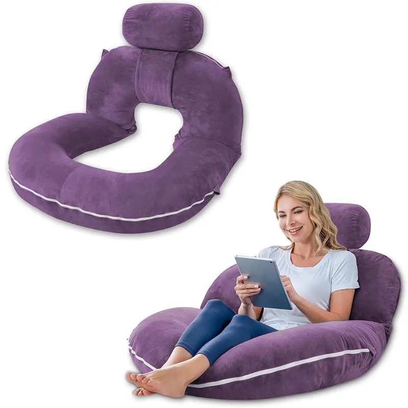 2024 New Reading Pillow Pregnant Woman Bed Rest With Headrest Reading Pillow For Gaming