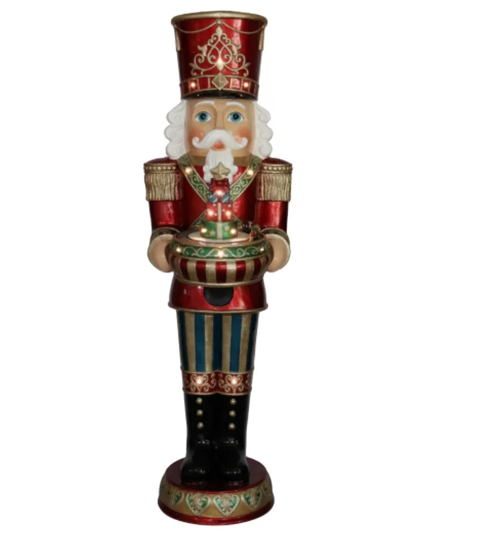 Life size 6ft nutcracker soldier resin material crafts Christmas figurine outdoor landscape ornaments Christmas decorations