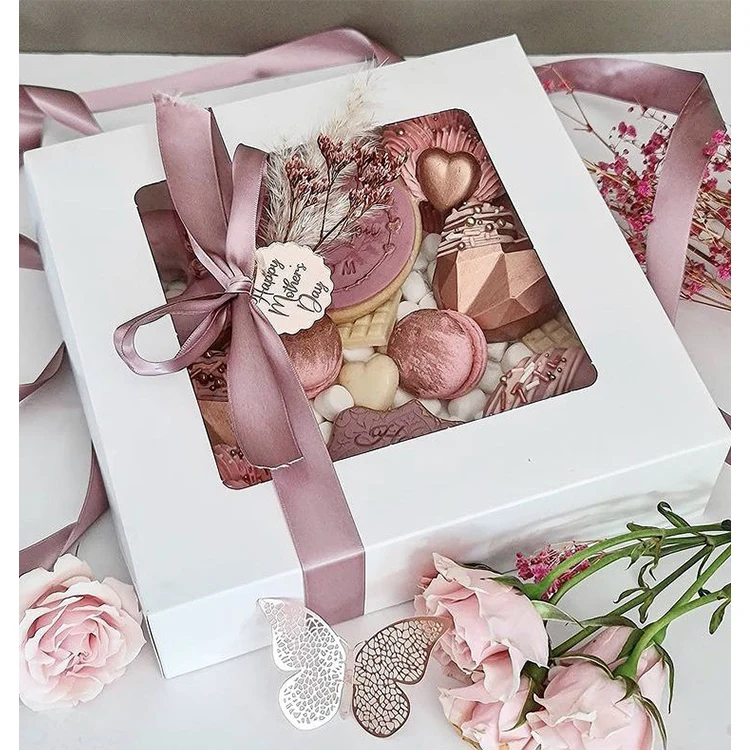 Luxury Clear Window Bonbons Truffle Bar Sweet Candy Dessert Paper Packaging Carton Custom Premium Chocolate Strawberry Box