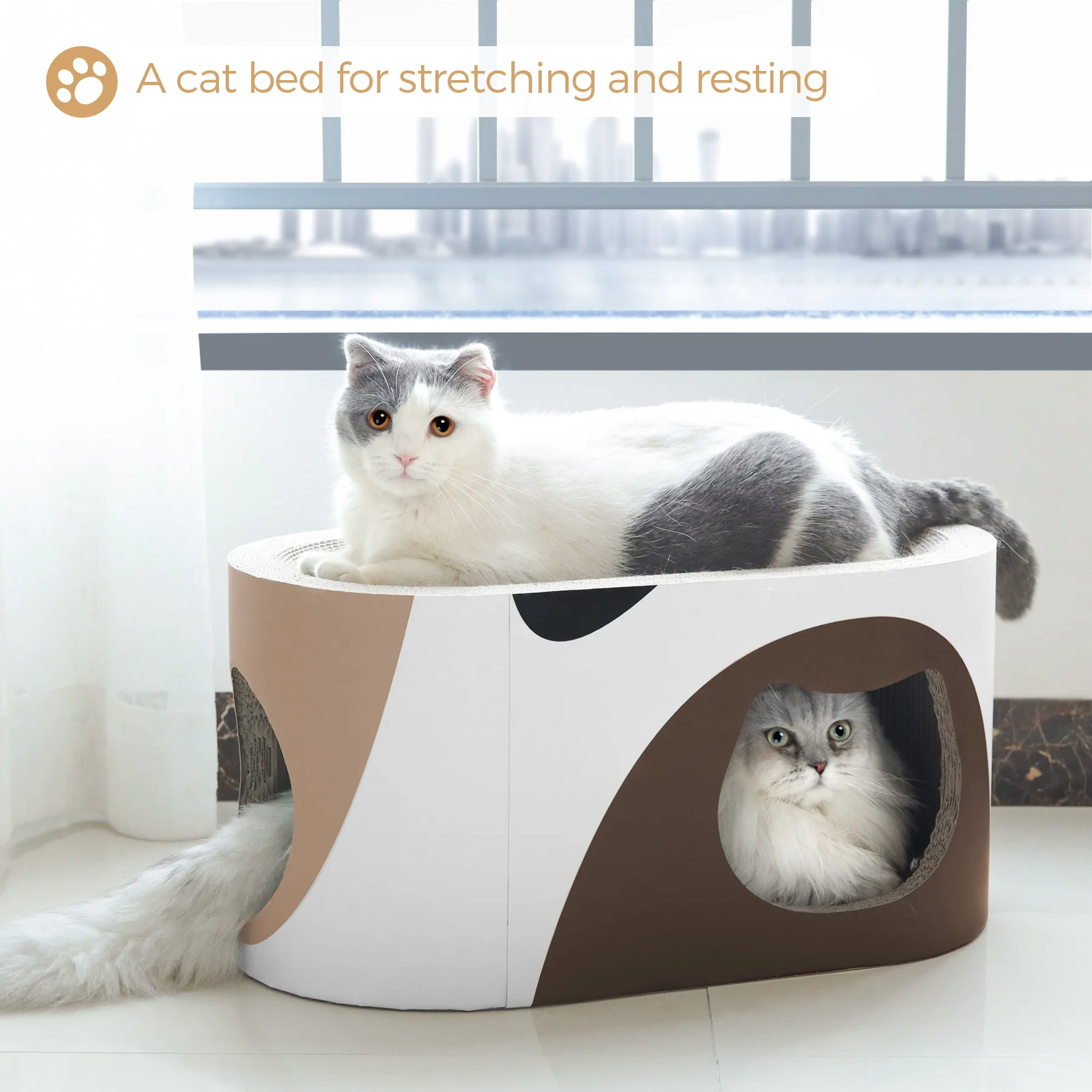  Pet interactive cat toys minimalist scandinavian house round scratcher lounge