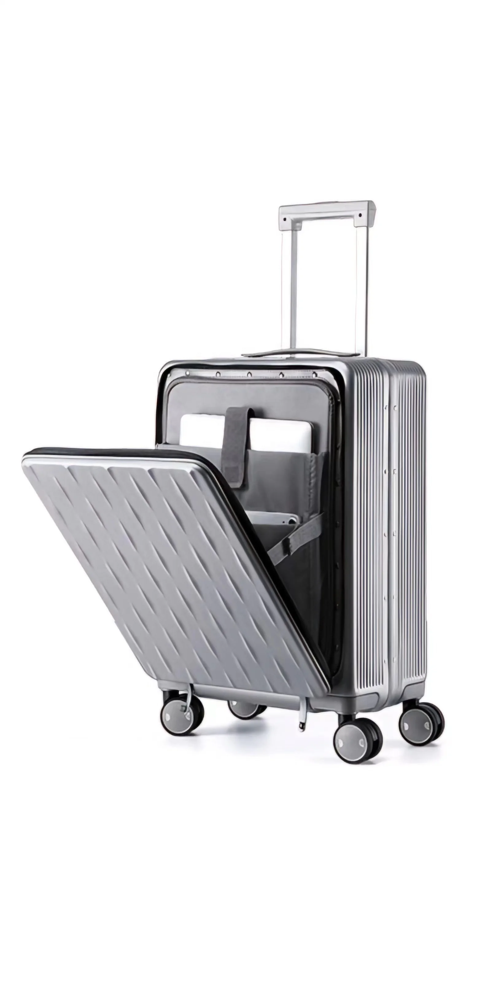 Factory Wholesale Multi-functional Front Open Suitcase Lightweight Hard Side Suitcase