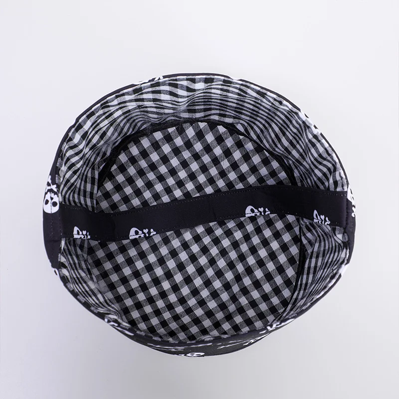 Wholesale Cute Kids Gingham Trick Or Treat Candy Bucket Reversible Ghost Halloween Basket