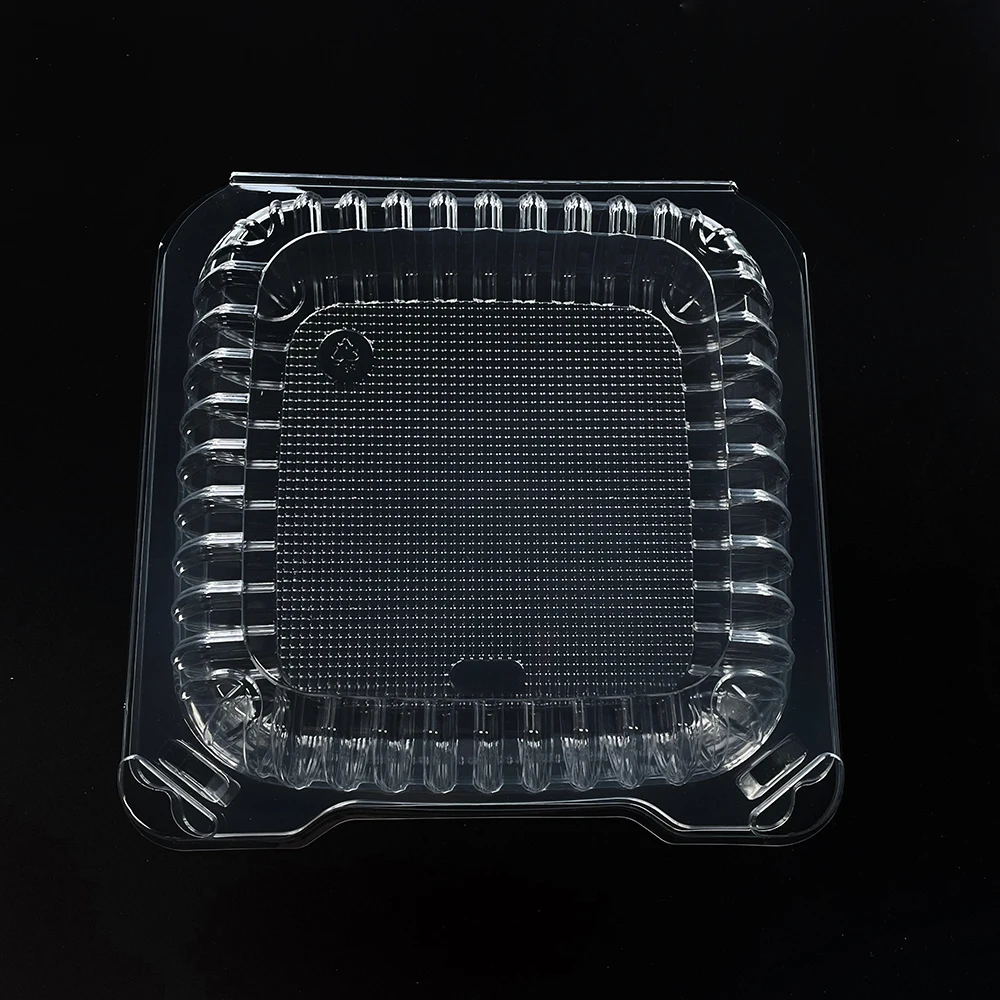 Custom Plastic Food Clamshell Disposable PLA Plastic Food Container Clear Take Away Plastic Box For Bakery Fruit Vegetable