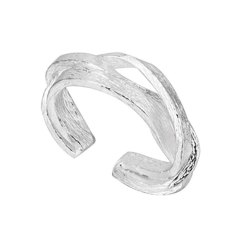 ICEBELA Fashion Jewelry 925 Sterling Silver Personality Geometric Hollow Line Ear Cuffs Women Silver