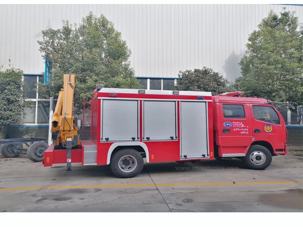 Пожарная аварийно-спасательная машина Dongfeng с электрической лебедкой и 3-тонным краном по цене