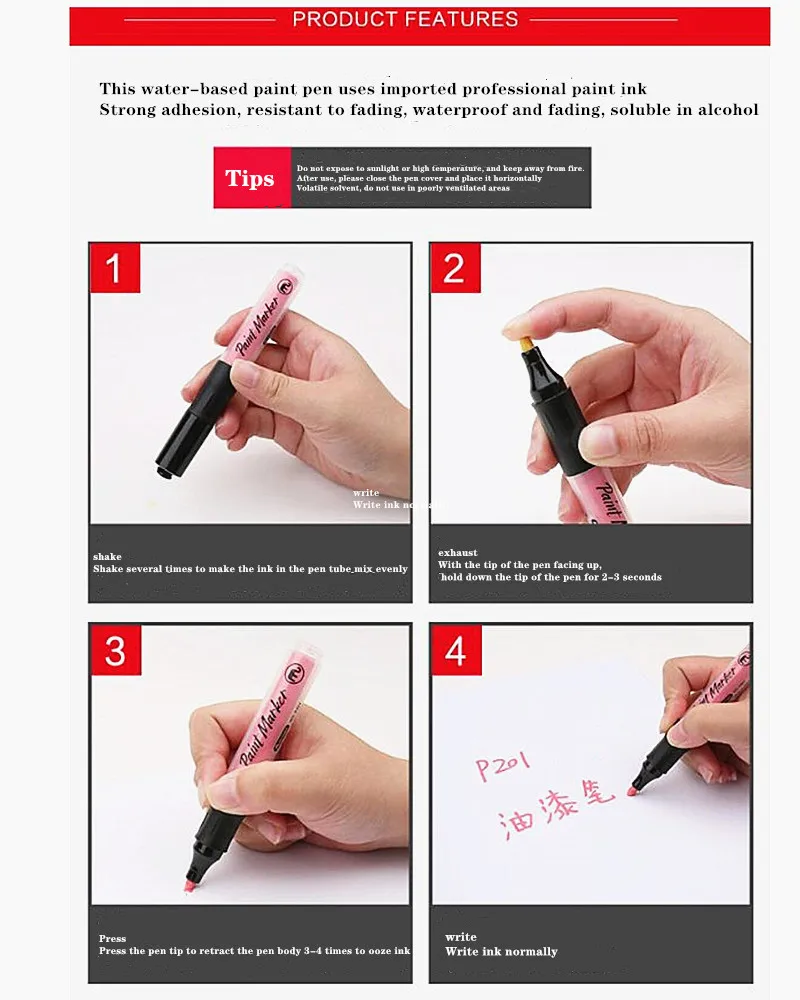Colorful Paint Marker Pen Acrylic Marker Non Removable Permanent Marker Pen Set Highlighter