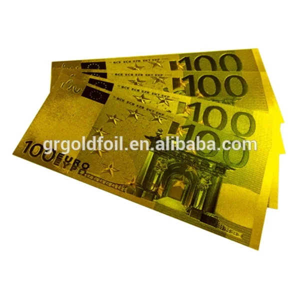 gold foil banknote euro banknote gold plated euro currency