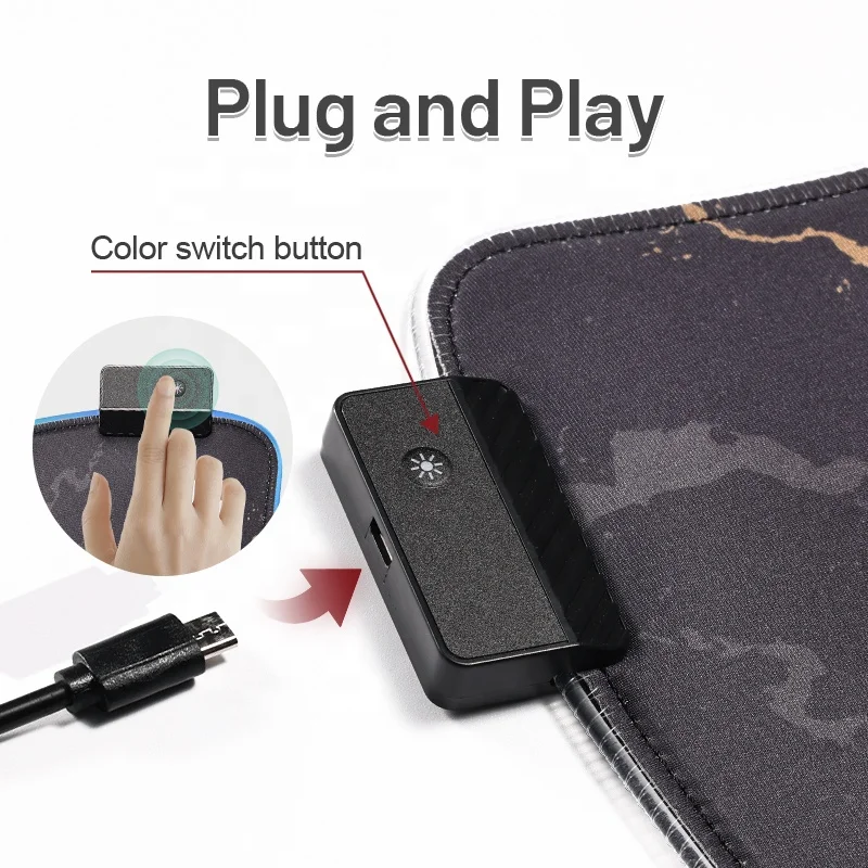 Soft RGB LED Mouse Pad With Wrist Rest