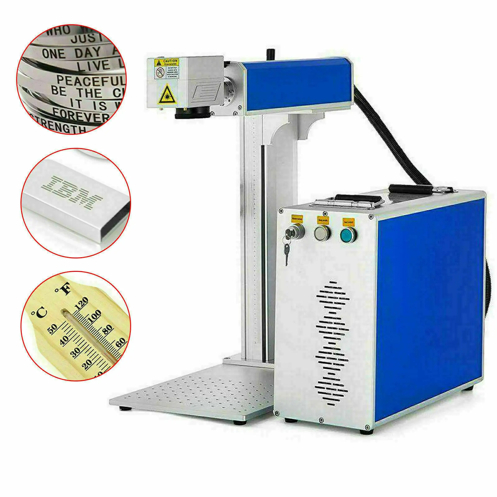 Long service life MAX 30watts laser marker with rotary card water bottle matel laser marking machine for vin number code