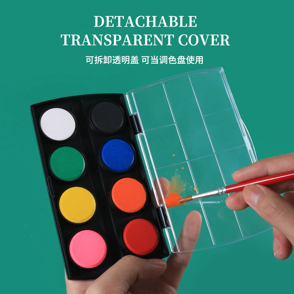 Giorgione 8 12 21 colors Solid Watercolor Paint Cakes set with Color box package free Paintbrush