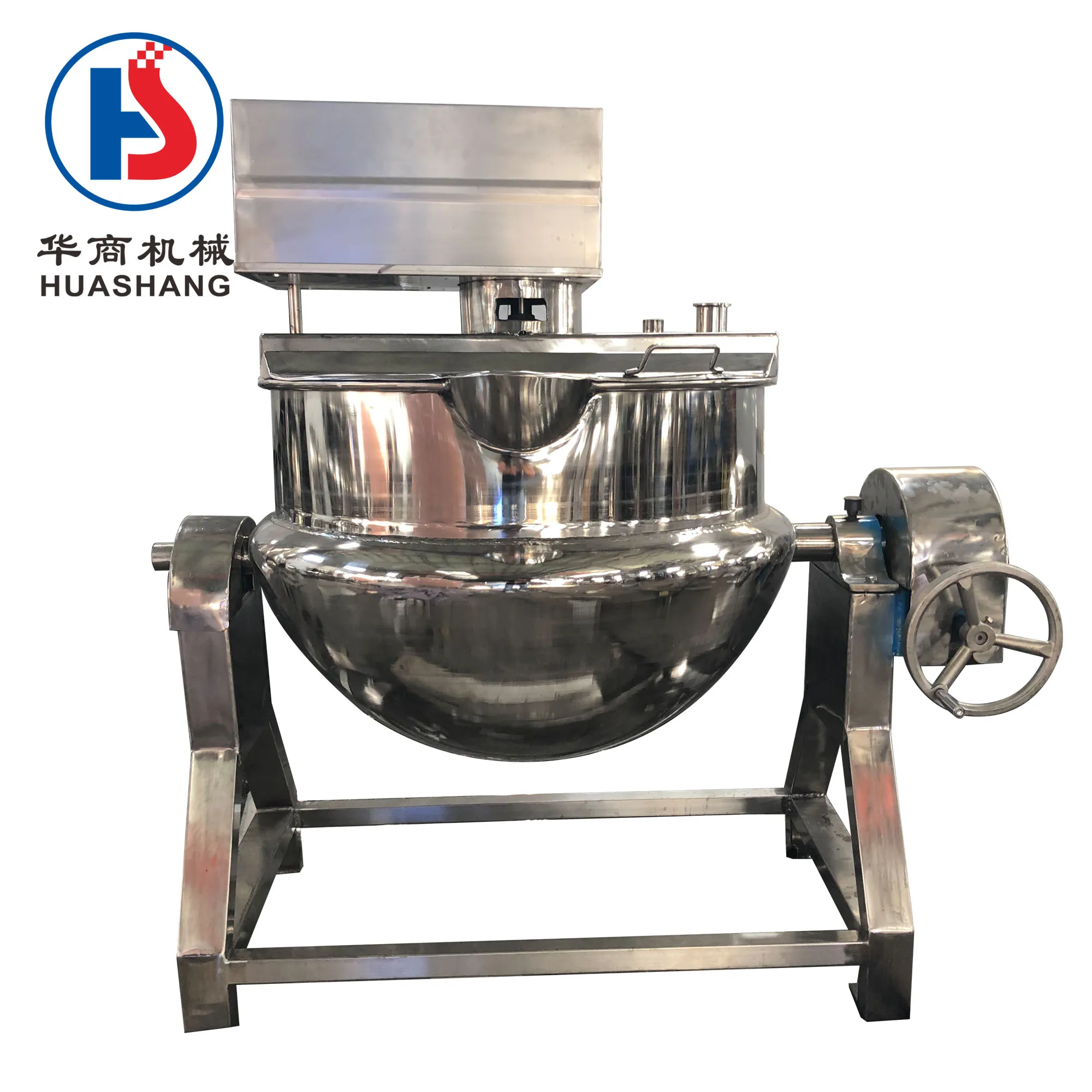 Hot Sales 500 liter electric steam  gas heating sandwich pot mini steam jacketed kettle